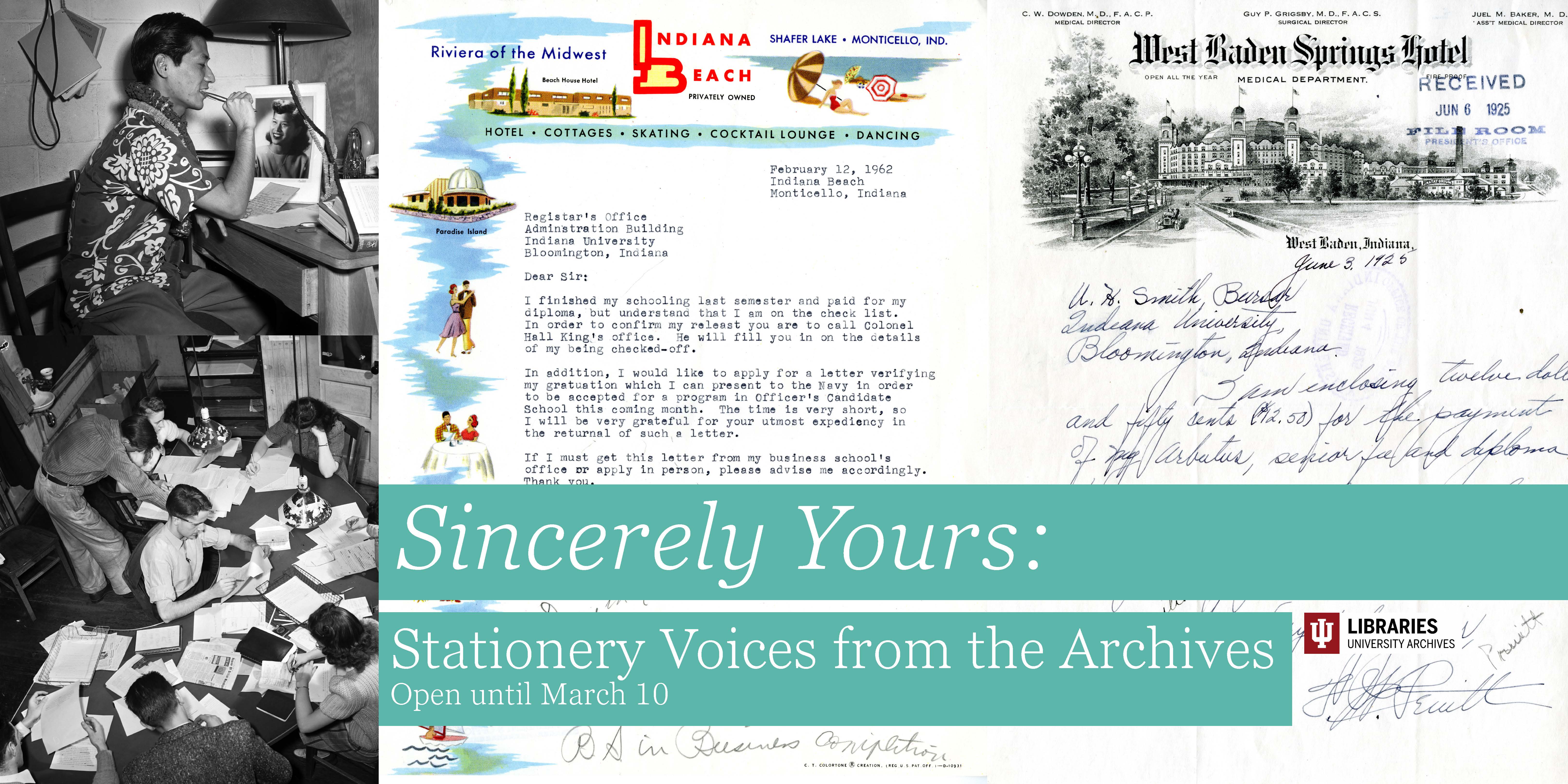 Sincerely Yours Stationery Exhibit poster