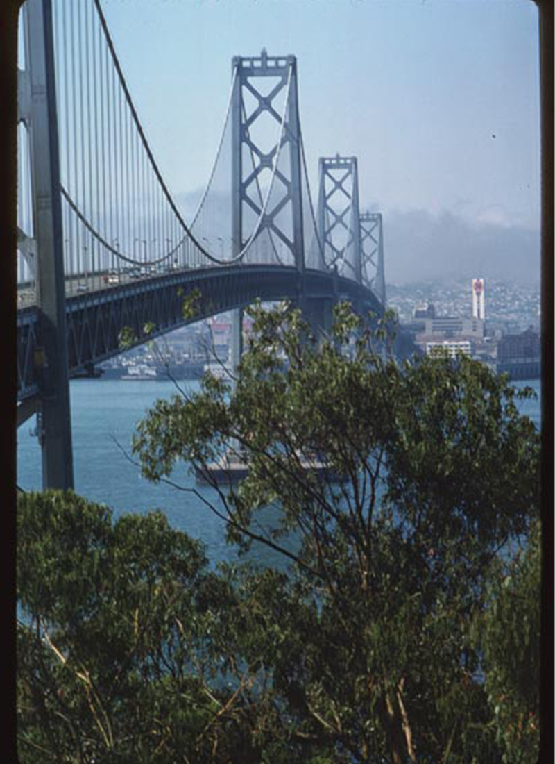 Kodachrome color photograph of the Golden Gate Bridge