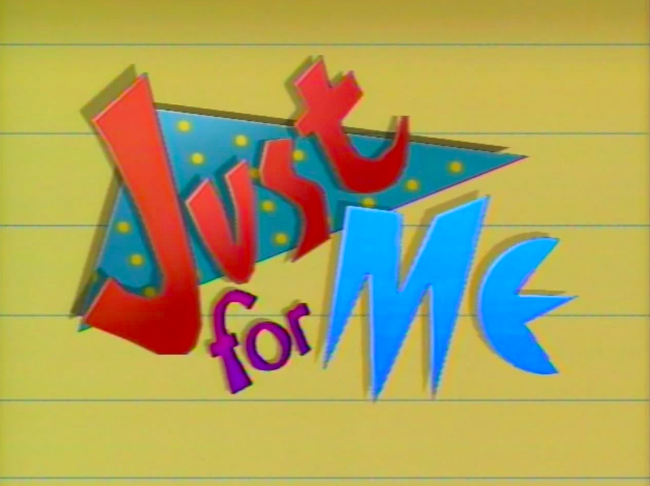 just for me title screen with multicolor text on a yellow legal pad background