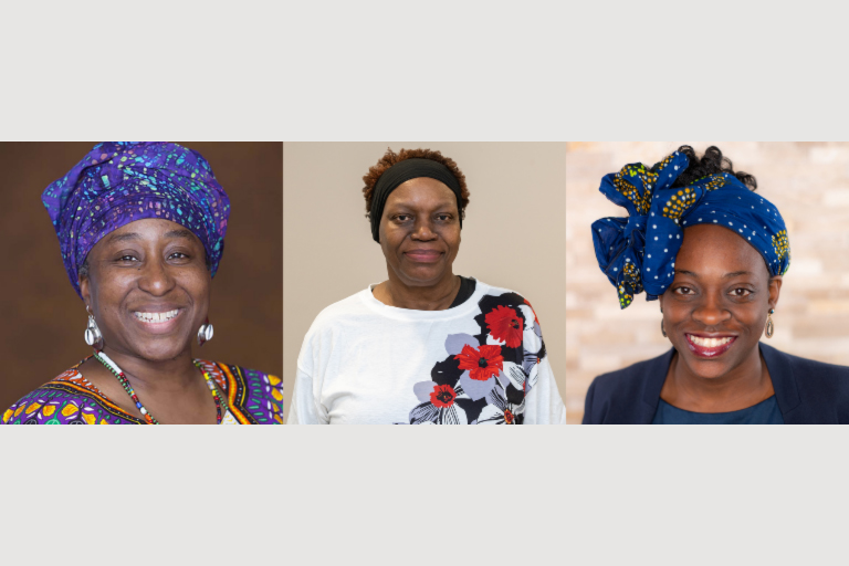 Headshots of Maria Hamilton Abegunde, DeLoice Holliday, and Willa Tavernier.