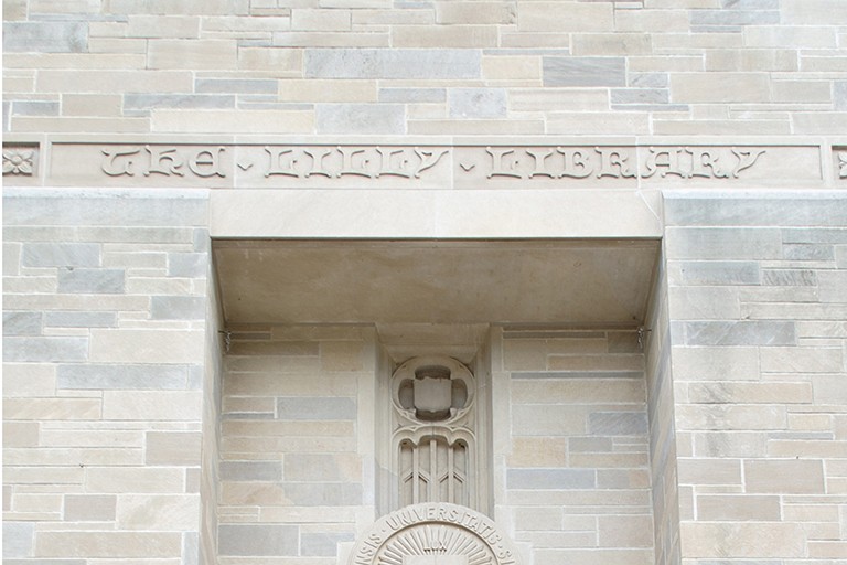 Lilly Library Stone Inscription.