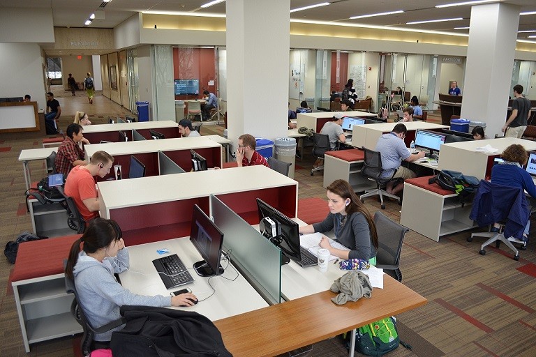 Students working in the Learning Commons