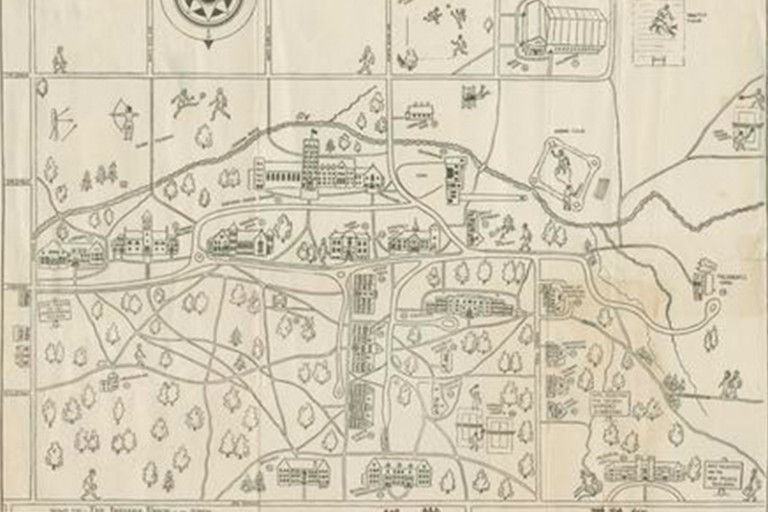 Scan of an IU campus map from December 1935.