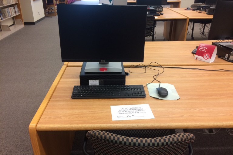 pc computer at the education library