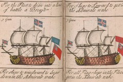 Two eighteenth century ships from a manual on naval signals and maneuvers.